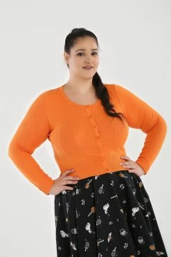 Hell Bunny Paloma Cardigan In Orange -Collectif Shop 10006349p paloma cardigan orange 01 560x