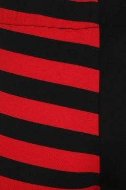 Banned Half Black Half Stripe Leggings In Black & Red -Collectif Shop 1611941555LG67017 12 560x