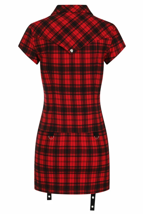 Banned Tartan Nights Mini Dress In Red Tartan 4 Banned Tartan Nights Mini Dress In Red Tartan - Image 4