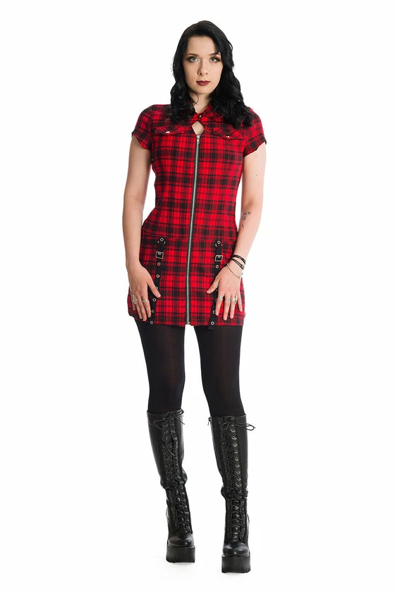 Banned Tartan Nights Mini Dress In Red Tartan 6 Banned Tartan Nights Mini Dress In Red Tartan - Image 6