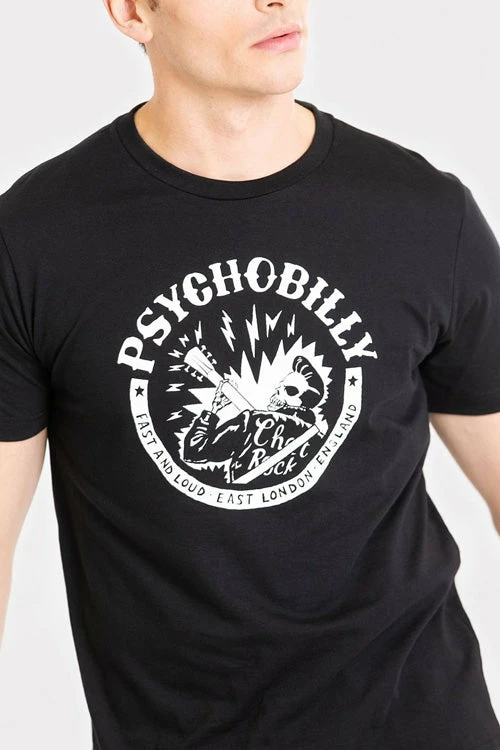 Chet Rock/ Hell Bunny Psychobilly Short Sleeve T-Shirt 2 Chet Rock/ Hell Bunny Psychobilly Short Sleeve T-Shirt - Image 2