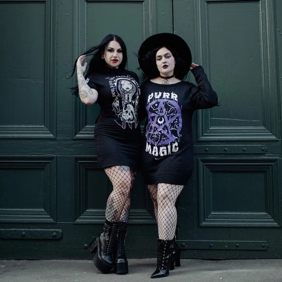 Killstar Purr Magic Knit Sweater Cat Print 2 Killstar Purr Magic Knit Sweater Cat Print - Image 2