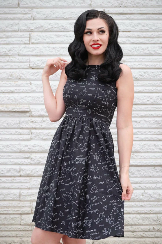 Retrolicious Vintage Dress In Equations Print 3 Retrolicious Vintage Dress In Equations Print - Image 3