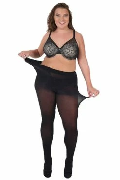 Pamela Mann Hosiery Curvy Super-Stretch 50 Denier Tights In Black