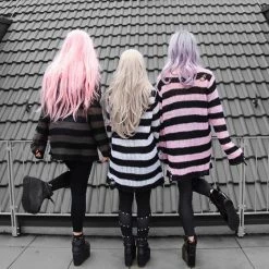 Killstar Courtney Punk Knit Sweater Black And Pink 14 Killstar Courtney Punk Knit Sweater Black And Pink -Collectif Shop 95525200 850757245436677 6923371878477322410 n 560x