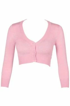 MAK Sweaters Cropped Cardigan With 3/4 Sleeves In Light Pink 14 MAK Sweaters Cropped Cardigan With 3/4 Sleeves In Light Pink -Collectif Shop CropLS LPK F2 a59be62c 9ae8 44b9 ba9a 45e93f6e61a6 560x
