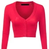 MAK Sweaters Cropped Cardigan With 3/4 Sleeves In Rose Pink