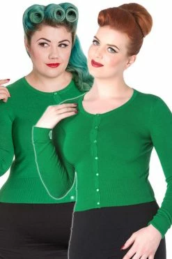 Hell Bunny Paloma Cardigan In Green