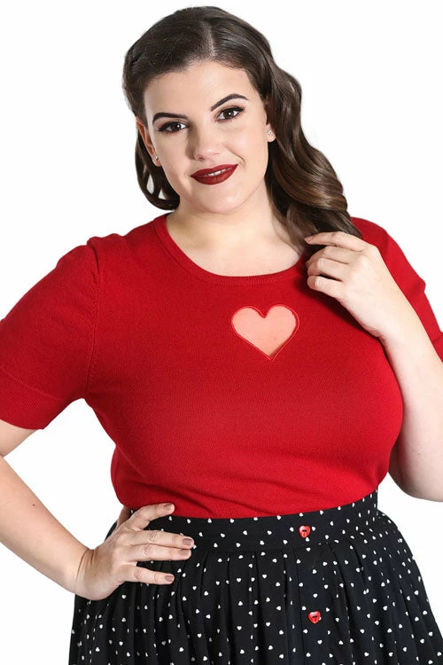 Hell Bunny Heart Top In Red 1 Hell Bunny Heart Top In Red