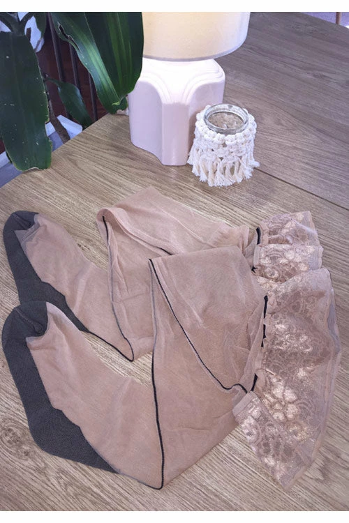 Pamela Mann Hosiery Pamela Mann Curvy Super-Stretch Jive Seamed Stay-up Stockings In Nude/Black With Nude Tops 2 Pamela Mann Hosiery Pamela Mann Curvy Super-Stretch Jive Seamed Stay-up Stockings In Nude/Black With Nude Tops - Image 2