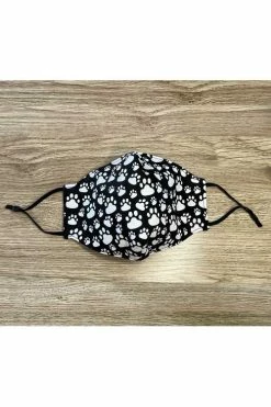 Front Page 5 Kitty Deluxe Face Mask - Basic - Black & White Paws