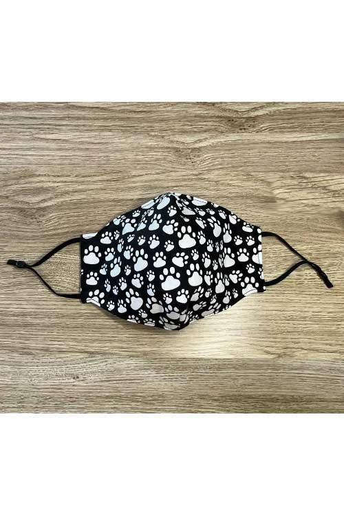 Kitty Deluxe Face Mask - Basic - Black & White Paws 1 Kitty Deluxe Face Mask - Basic - Black & White Paws