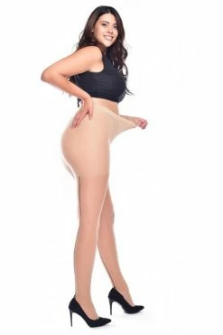 Pamela Mann Hosiery Pamela Mann Curvy Super-Stretch Jive Seamed Tights In Nude/Black Vintage