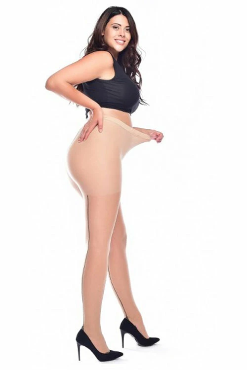 Pamela Mann Hosiery Pamela Mann Curvy Super-Stretch Jive Seamed Tights In Nude/Black Vintage 1 Pamela Mann Hosiery Pamela Mann Curvy Super-Stretch Jive Seamed Tights In Nude/Black Vintage