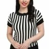Collectif Joy Knit Top In Beetle Stripe