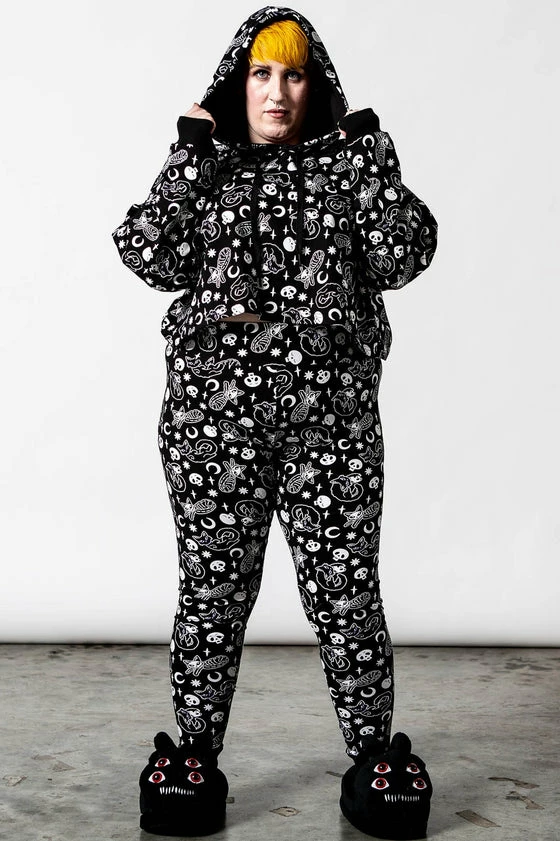 Killstar Purr Off Cropped Hoodie In Black Cat Print! 8 Killstar Purr Off Cropped Hoodie In Black Cat Print! - Image 8