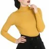 Hell Bunny Spiros Top In Mustard