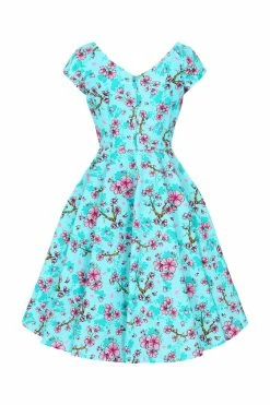 Hell Bunny Louella Dress Aqua Cherry Blossom Floral 19 Hell Bunny Louella Dress Aqua Cherry Blossom Floral -Collectif Shop hlb40324z louella 50s dress aqa 11 1 1 560x