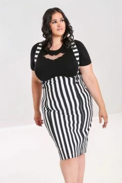 Hell Bunny Otho Pinafore Wiggle Skirt -Collectif Shop hlb50126p otho pencil pinafore skirt black white 01 1 4a991950 c2e9 44a9 a479 86186002e2aa 560x