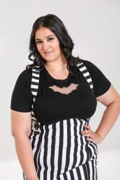 Hell Bunny Otho Pinafore Wiggle Skirt -Collectif Shop hlb50126p otho pencil pinafore skirt black white 03 1 3bfde639 998a 48c2 b56e a8045b52274b 560x