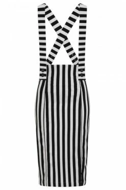 Hell Bunny Otho Pinafore Wiggle Skirt -Collectif Shop hlb50126z otho pencil pinafore skirt blk wht 10 large 1 c574e945 9ed2 452f 826c 16651877c4ff 560x