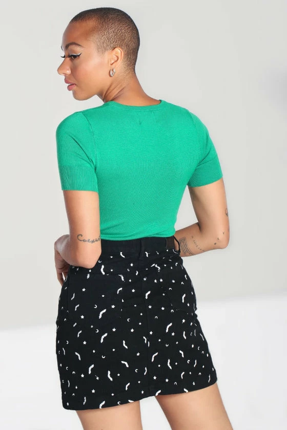 Hell Bunny Bat Top In Green 4 Hell Bunny Bat Top In Green - Image 4