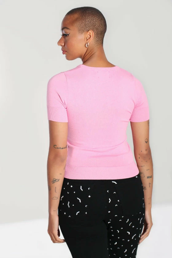 Hell Bunny Bat Top In Pink 4 Hell Bunny Bat Top In Pink - Image 4