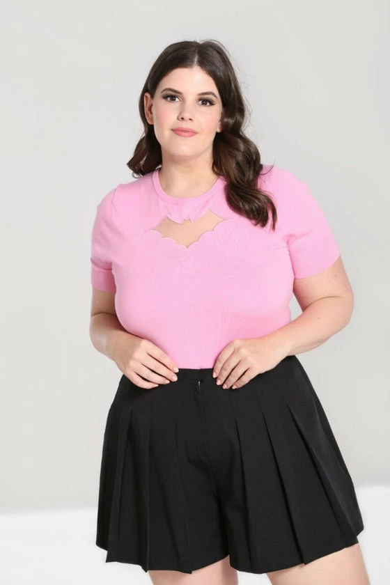 Hell Bunny Bat Top In Pink 5 Hell Bunny Bat Top In Pink - Image 5