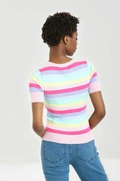Hell Bunny Love Heart Top In Rainbow Colours -Collectif Shop hlb601140 love heart top multi 022 560x