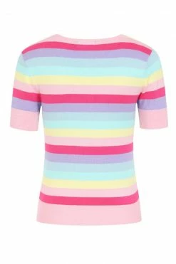 Hell Bunny Love Heart Top In Rainbow Colours -Collectif Shop hlb60140 love heart top multi 12 1 560x