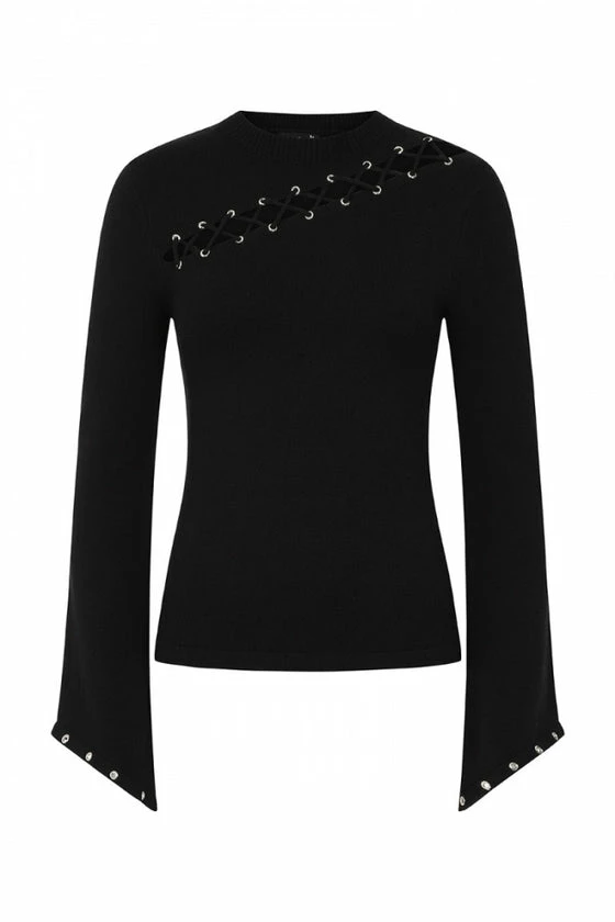 Hell Bunny Piper Top With Statement Lacing And Eyelets 9 Hell Bunny Piper Top With Statement Lacing And Eyelets - Image 9