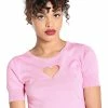 Hell Bunny Heart Top In Pink