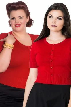 Hell Bunny Wendi Cardigan In Red