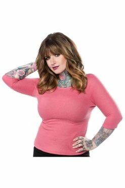 Sourpuss Audrey Rose Top In Rose Pink